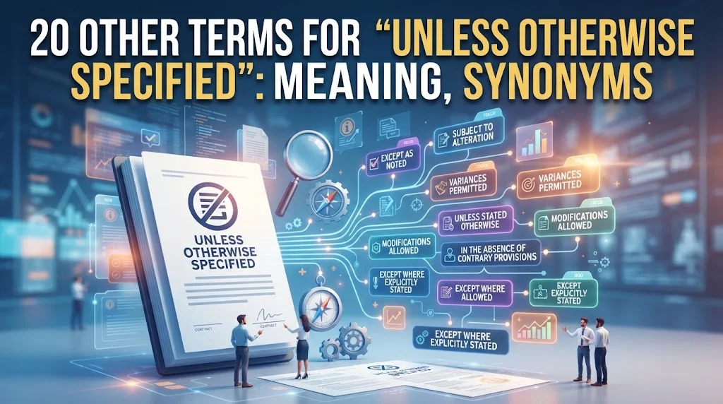 Other Terms for “Unless Otherwise Specified”: Meaning, Synonyms